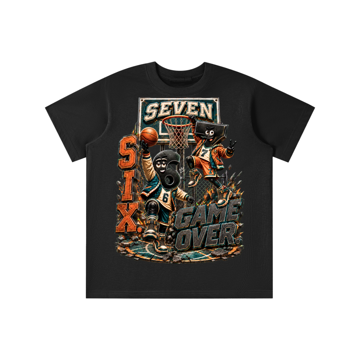 6-7 Street Mode™ Basketball Graphic T-Shirt - Game Over - Youth Unisex Tee