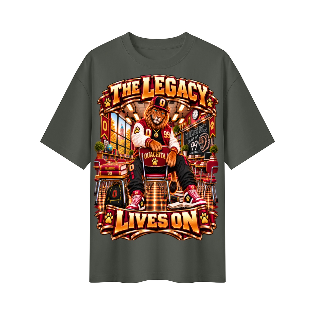 Alumni & Legacy Collection™ Ouachita Lions The Legacy Lives On Oversized Graphic T-Shirt - Unisex