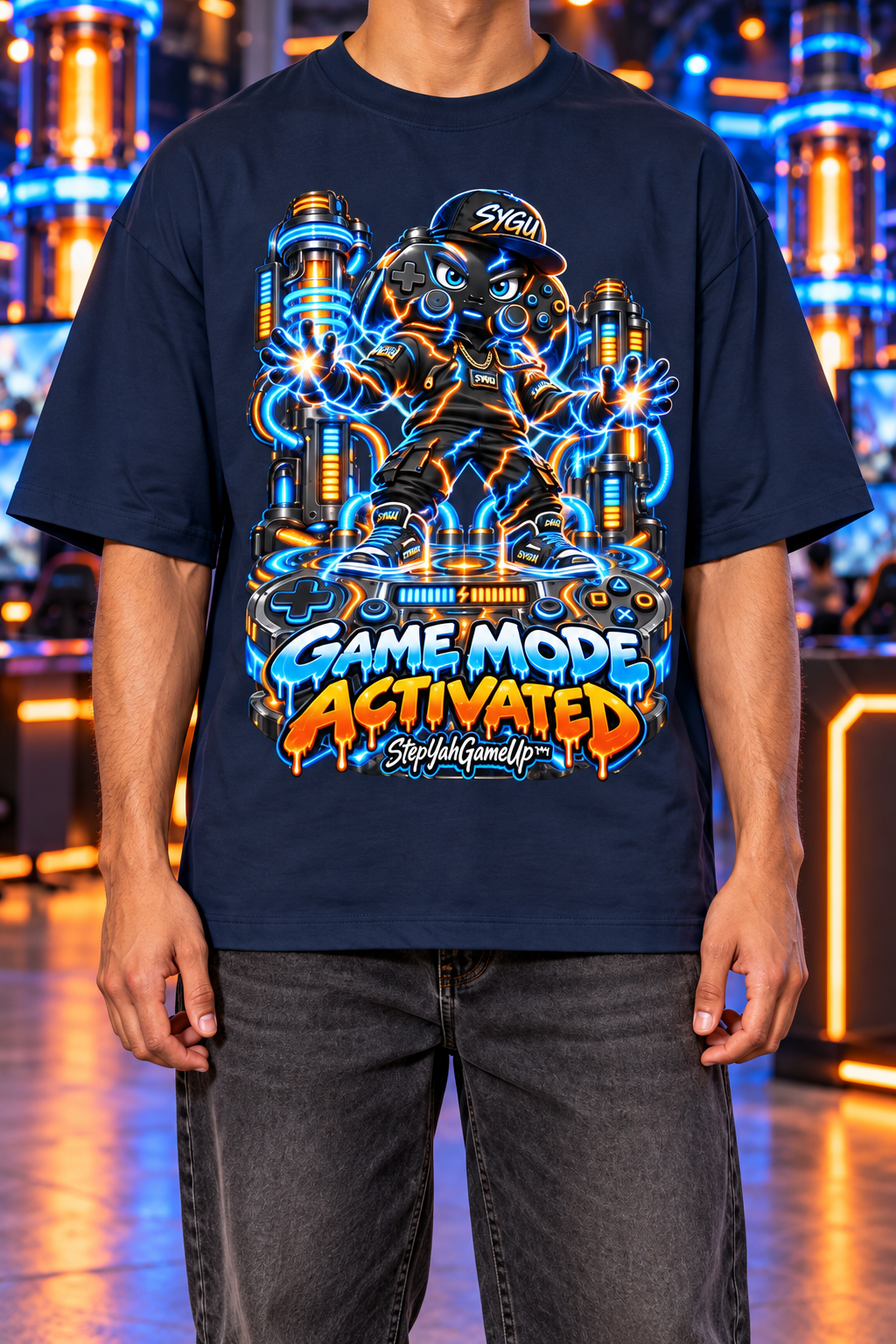 StepYahGameUp™ Game Mode Activated Oversized Graphic T-Shirt - Unisex