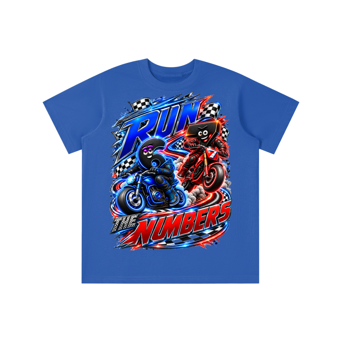 6-7 Street Mode™ Motorcycle Graphic T-Shirt - Run the Numbers - Youth Unisex Tee