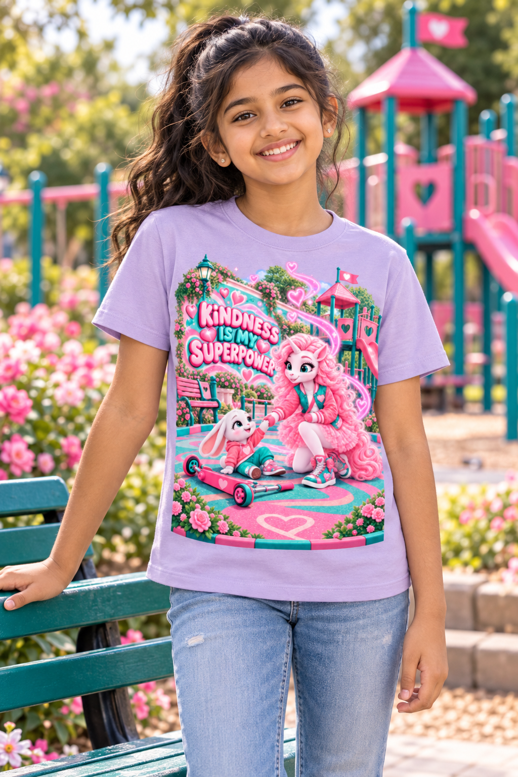 Umyrica Magical Collection™ Kindness Is My Superpower Graphic T-Shirt - Youth Unisex Tee